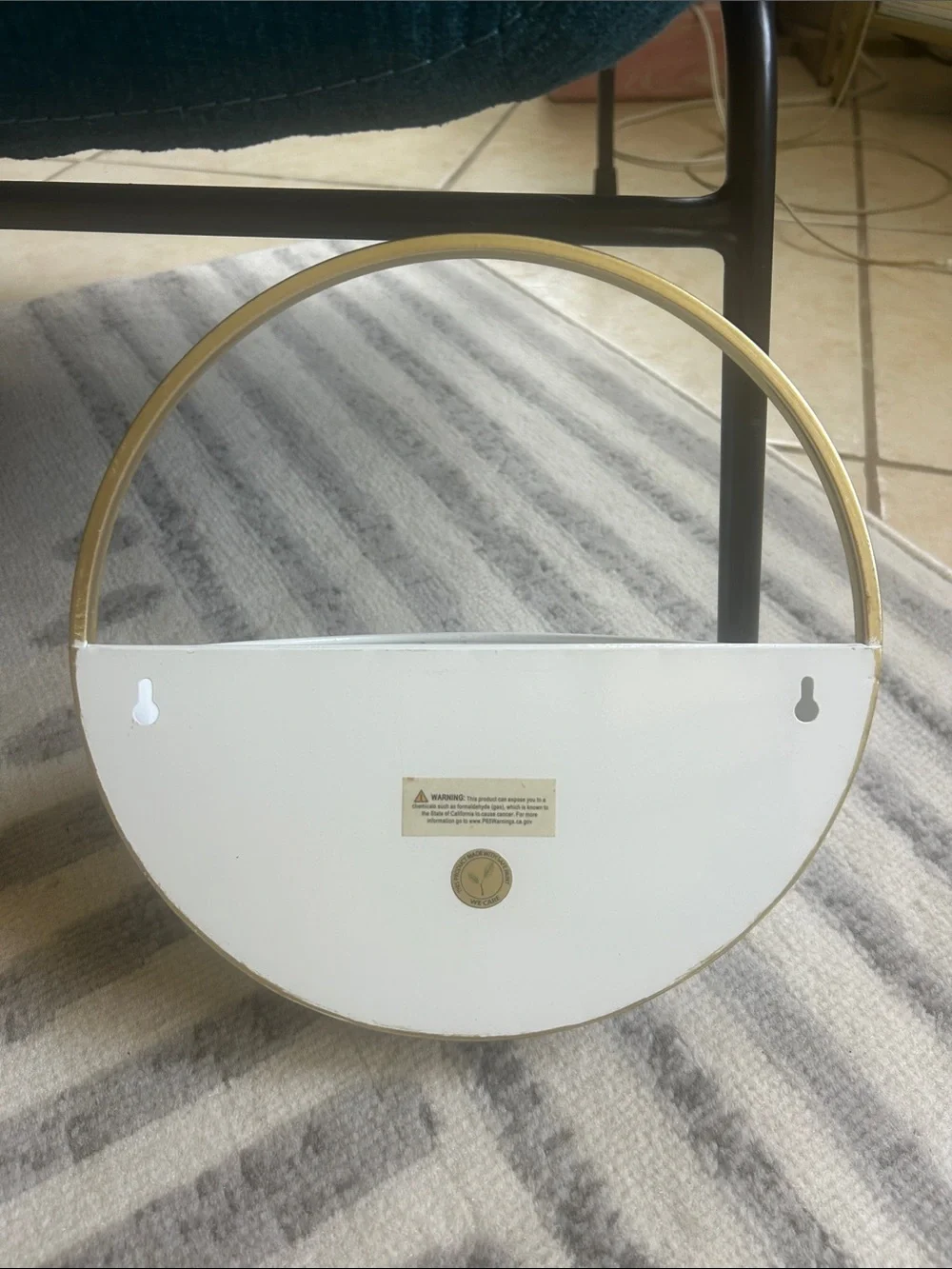 White  Half-Sphere Wall planters Sconce with gold Accent Brand new!!